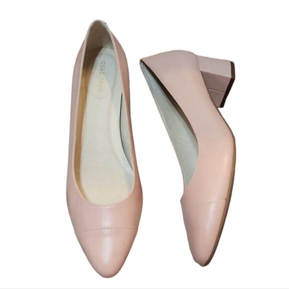 Cole Haan waterproof Pale pink Block Heel go to pumps heels‎ size 9.5 new - Picture 1 of 8